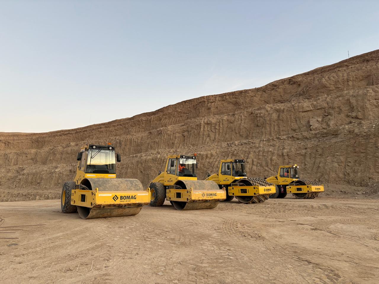 Excavator loading coal on an open-pit operation